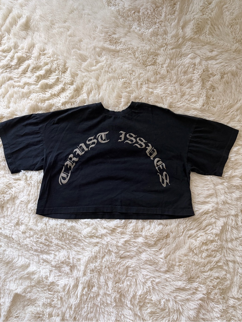REVICE Black trust issues crop top